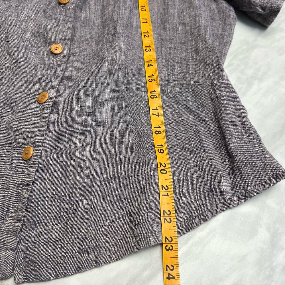 FLAX Collared Linen Button Down Small - Picture 4 of 6